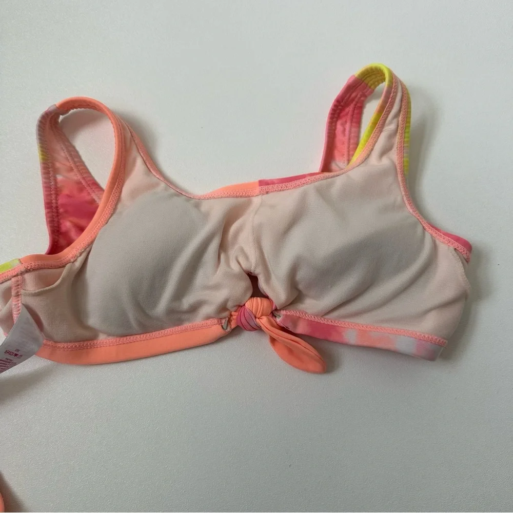 Justice Girls Tie Dye Two Piece Tie Knot Bathing Suit Padded Chest Size M/10